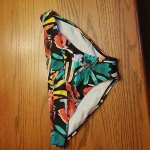 NWT Prana Bikini Bottoms Black LA Flora Womens XL